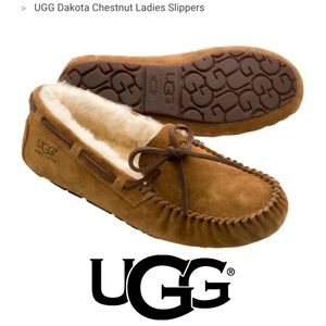 UGG Dakota Chestnut Slipper Women’s 6 EU 37 slip on leather sheepskin moccasins